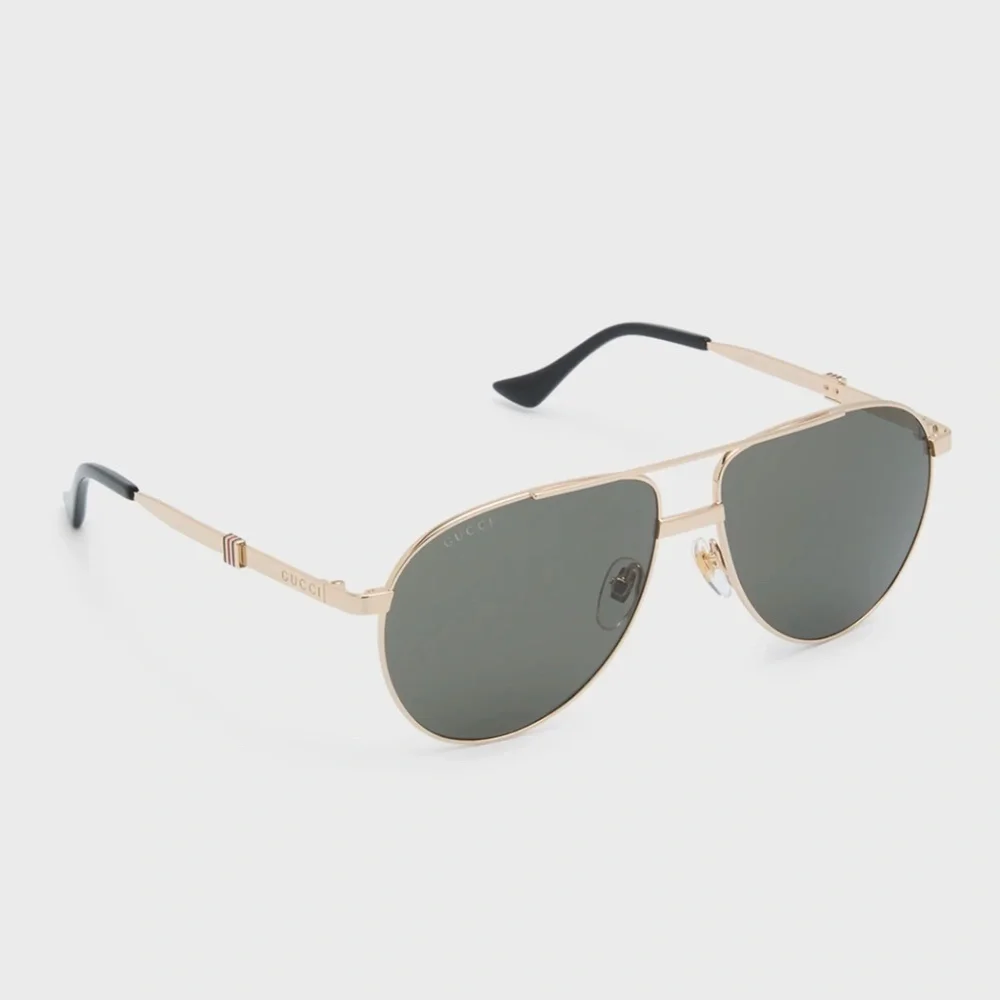 NWT Gucci GG1440S-001 Gold Aviator 59mm Sunglasses